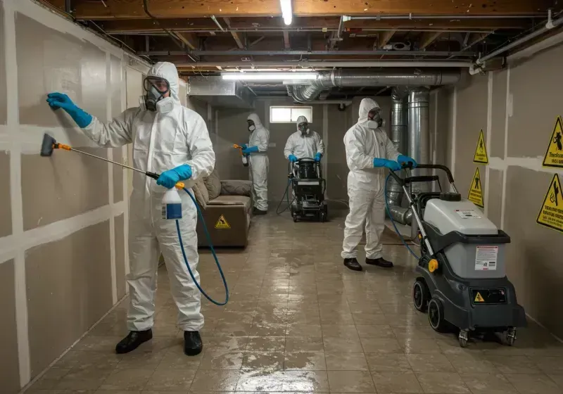 Basement Moisture Removal and Structural Drying process in West Point, GA